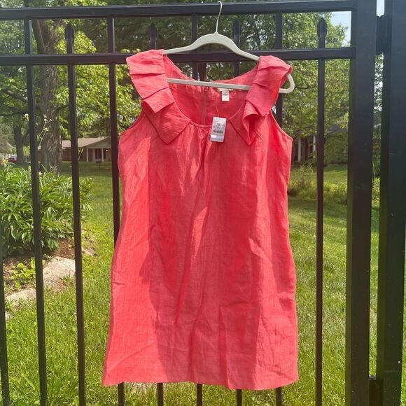 J Crew Rumpled Meron Linen Shift Dress NWT - Picture 1 of 8